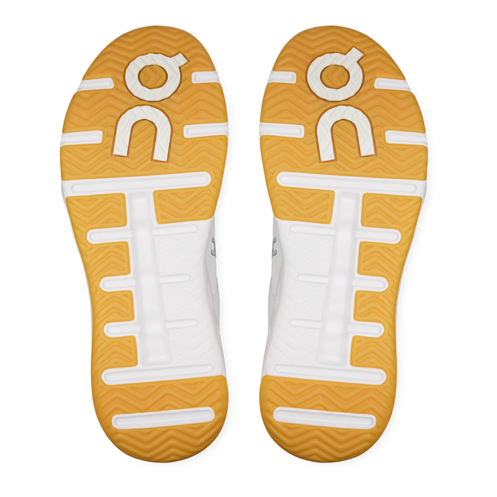 HypeSelection On Cloud THE ROGER Wildcard sneakers showing the white and gum rubber tread pattern from below.