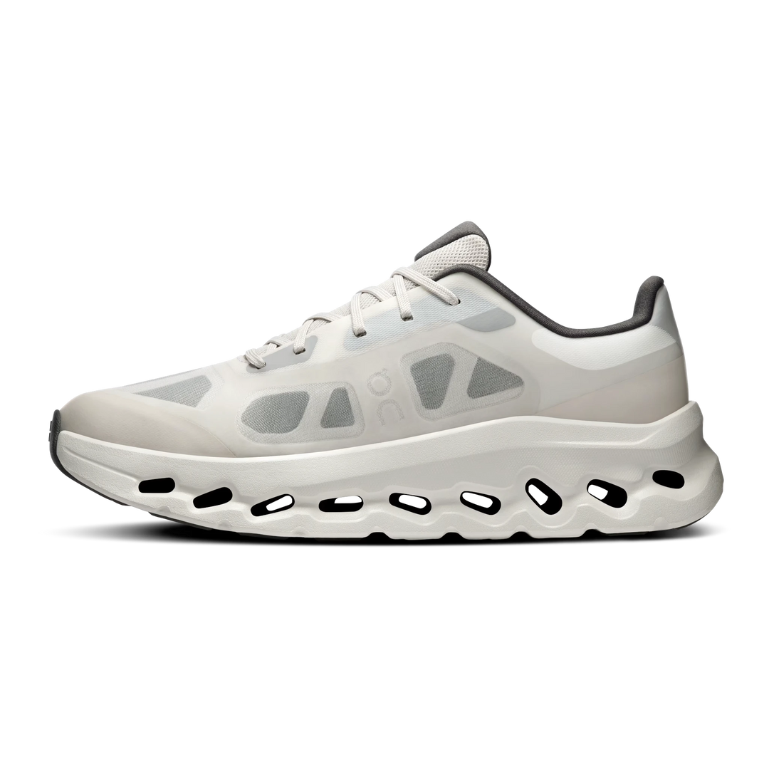 HypeSelection On Cloudtilt Remix sneaker in alloy and ivory with layered translucent overlays and CloudTec cushioning.