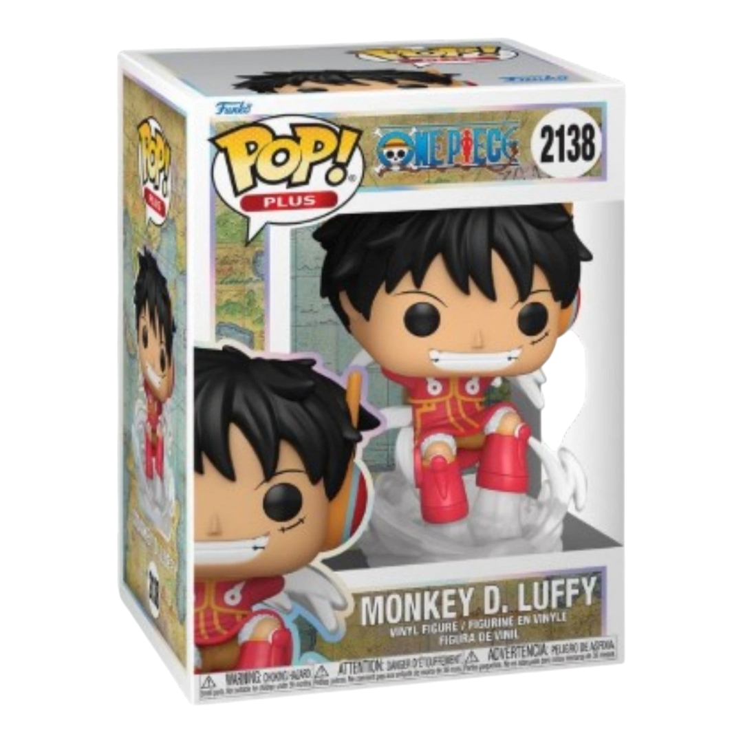 HypeSelection Funko Pop Plus! One Piece S12 Monkey D. Luffy (Egghead) vinyl figure, 2138, in red and yellow outfit.
