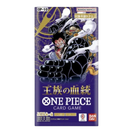 HypeSelection Bandai One Piece TCG OP-10 Royal Blood booster pack featuring Monkey D. Luffy in Gear 4.