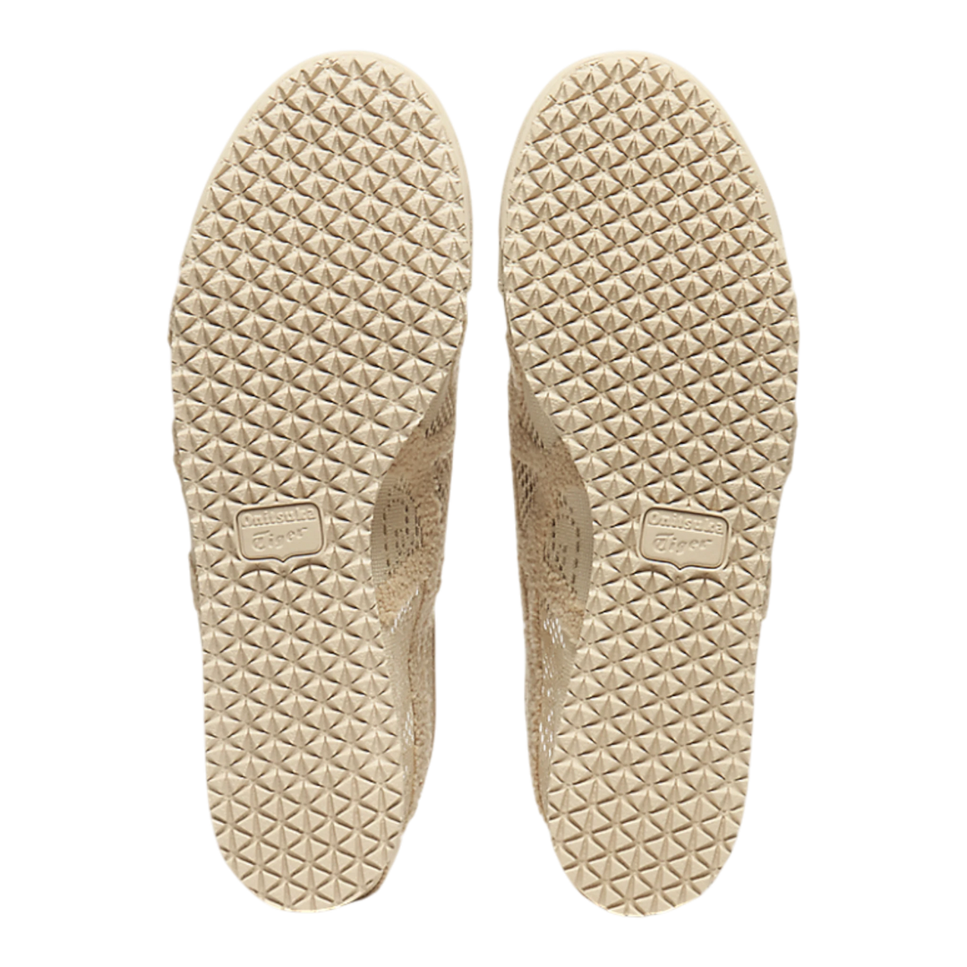 Onitsuka Tiger Mexico 66 Jacquard Mesh beige sneakers with a distinctive geometric sole pattern and paisley detailing.