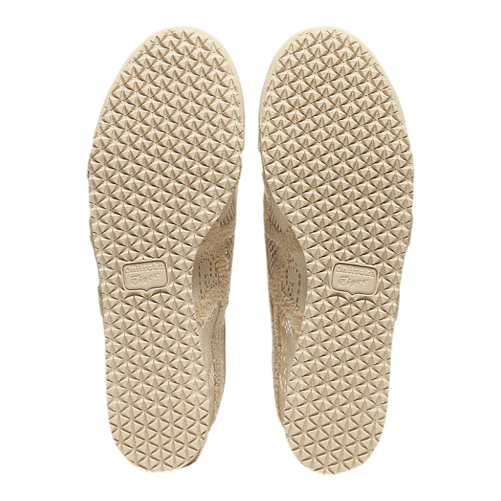 Onitsuka Tiger Mexico 66 Jacquard Mesh beige sneakers with a distinctive geometric sole pattern and paisley detailing.
