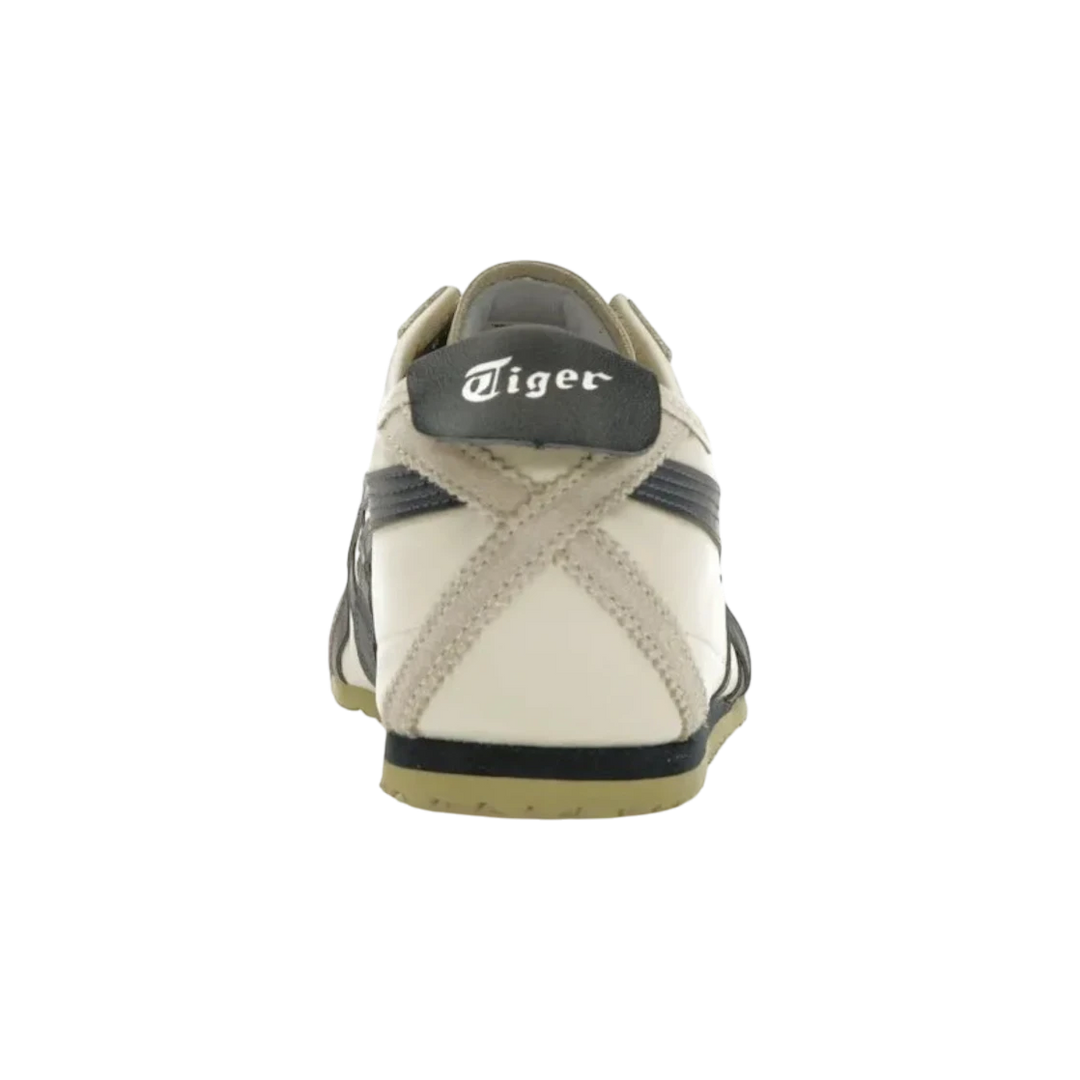 Onitsuka Tiger Mexico 66 sneakers in Birch and Peacoat navy. Leather and suede construction with signature stripes.