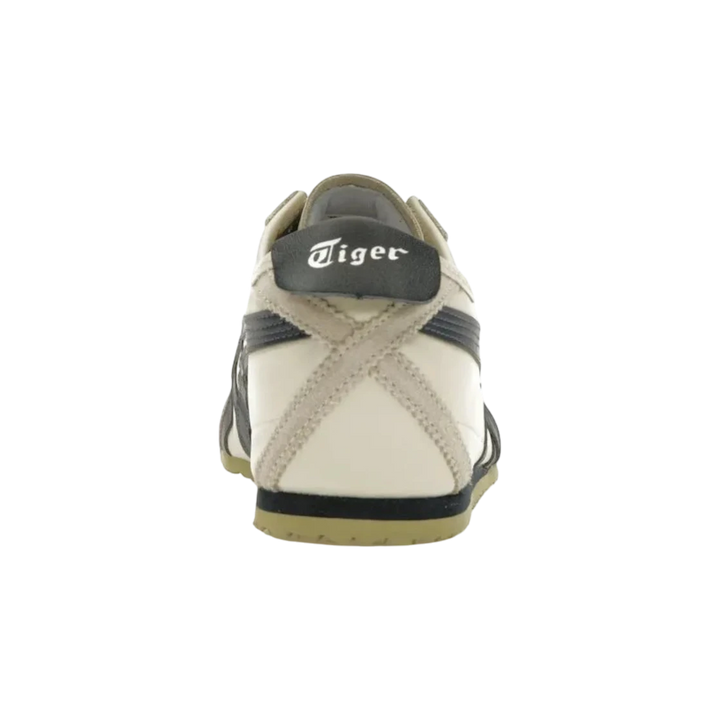 Onitsuka Tiger Mexico 66 sneakers in Birch and Peacoat navy. Leather and suede construction with signature stripes.