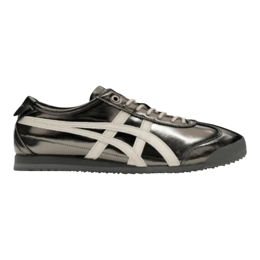 HypeSelection Onitsuka Tiger Mexico 66 SD Metallic Series sneakers in Metropolis Cream with cream stripes and grey sole.