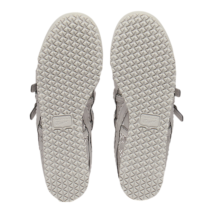 HypeSelection Onitsuka Tiger Mexico 66 TGRS sneakers in oyster grey showing the textured rubber outsoles