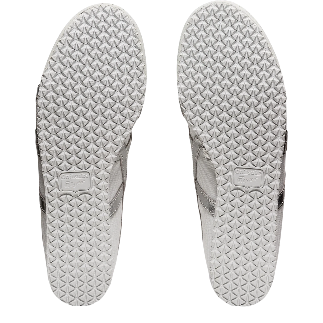 HypeSelection Onitsuka Tiger Mexico 66 slip-on sneakers showing the white textured rubber outsoles from below