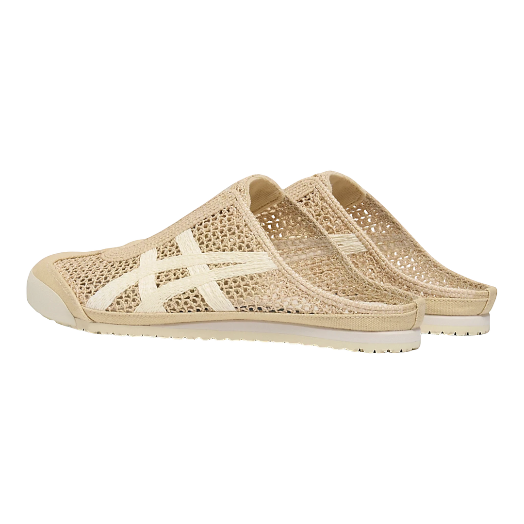 HypeSelection Onitsuka Tiger Mexico 66 Sabot Natural Cream mesh slip-on mule sneakers with cream stripes.