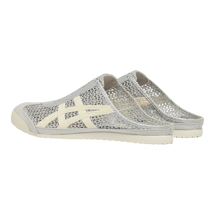 HypeSelection Onitsuka Tiger Mexico 66 Sabot Pure Silver Cream backless mule sneakers with mesh upper and cream stripes.