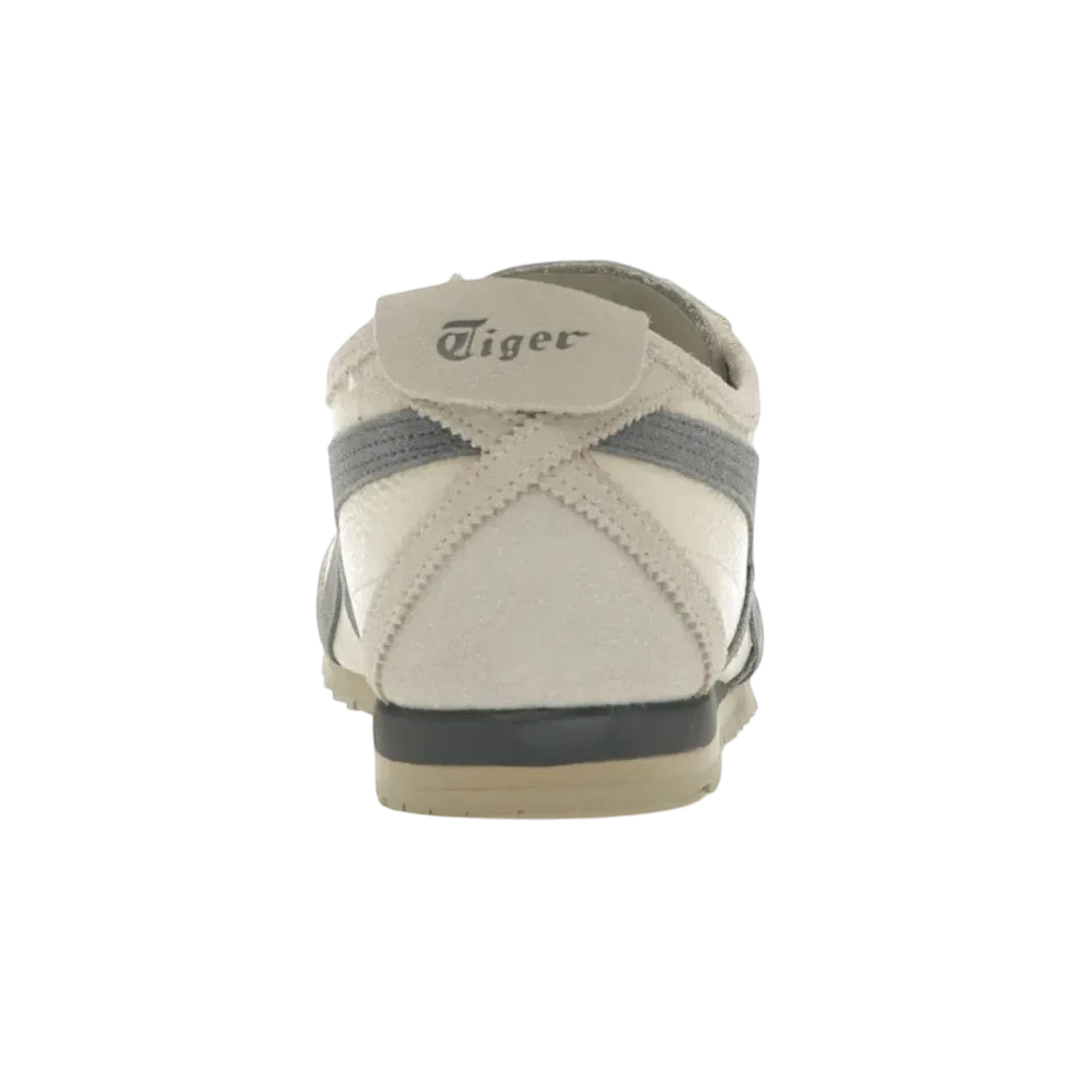 Onitsuka Tiger Mexico 66 SD Birch/Metropolis sneakers with beige leather and grey suede panels and signature Tiger stripes.