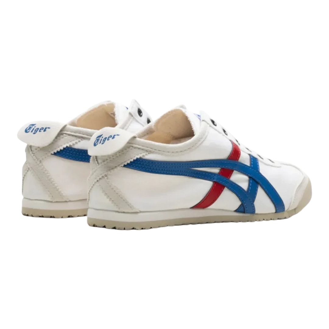 HypeSelection Onitsuka Tiger Mexico 66 slip-on sneakers in white canvas with blue and red signature stripes