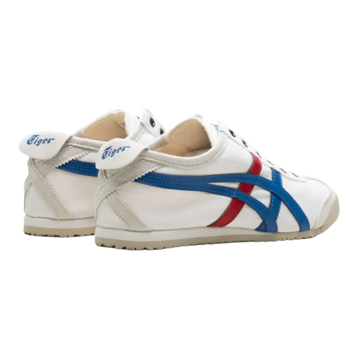 HypeSelection Onitsuka Tiger Mexico 66 slip-on sneakers in white canvas with blue and red signature stripes