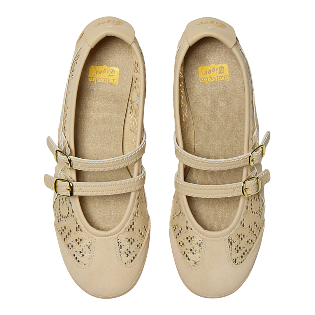 HypeSelection Onitsuka Tiger Mexico 66 TGRS beige jacquard mesh Mary Jane sneakers with double adjustable straps