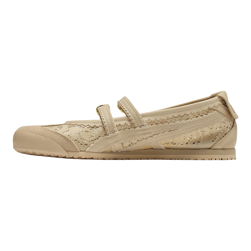HypeSelection Onitsuka Tiger Mexico 66 TGRS women's beige jacquard mesh Mary Jane sneaker with adjustable strap