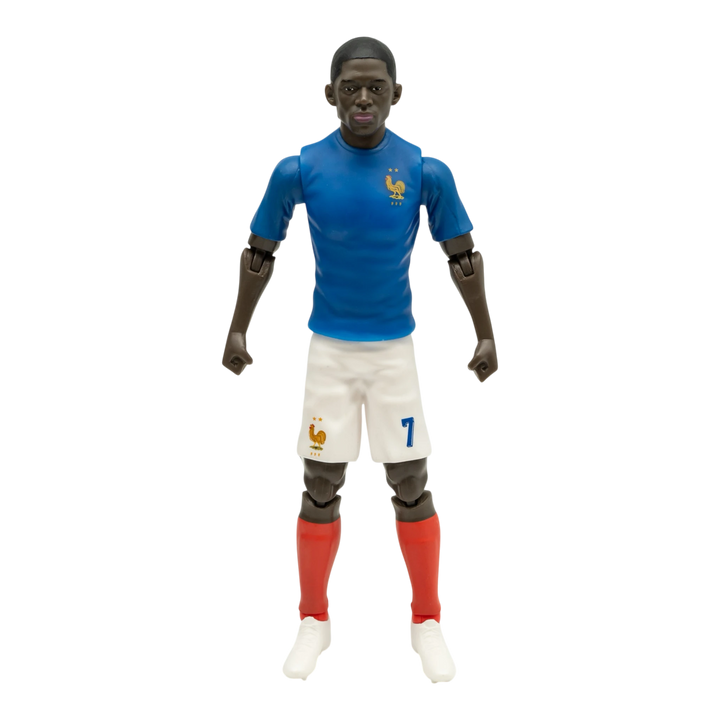 HypeSelection Banbo Toys Sockers 20cm Ousmane Dembélé action figure in the France national team blue home kit.