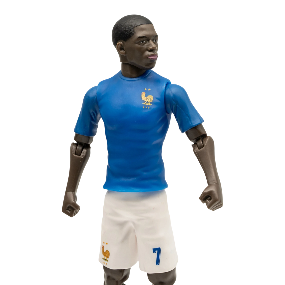 HypeSelection Banbo Toys Sockers 20cm Ousmane Dembele action figure in the blue and white France national team kit.