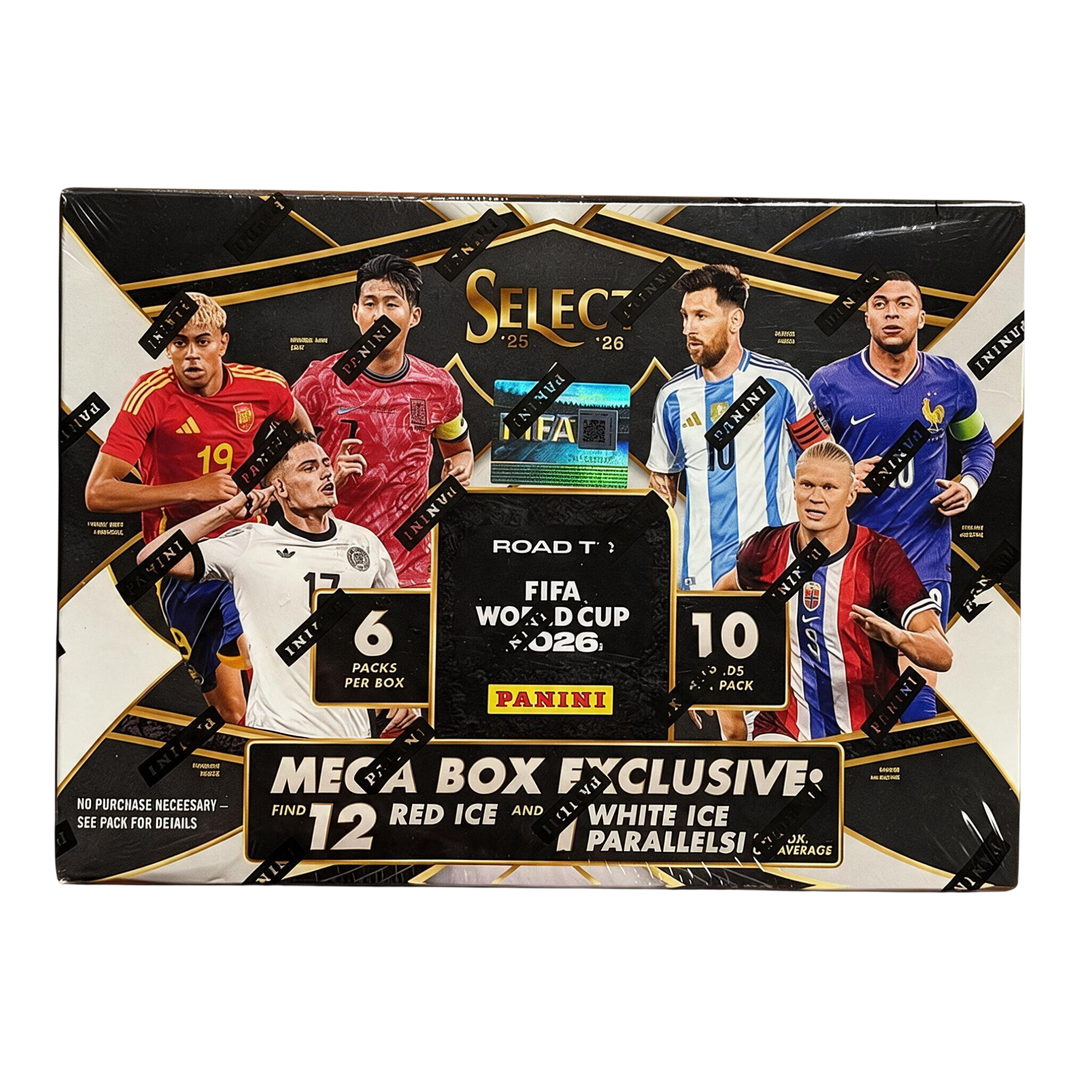 HypeSelection 2025-26 Panini Select Road to FIFA World Cup soccer trading card mega box with star player graphics