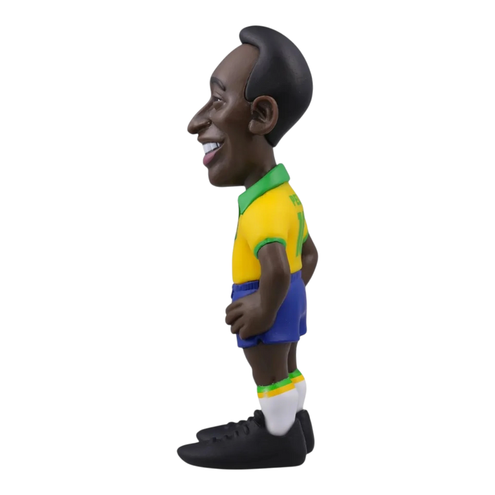 HypeSelection Minix Pelé collectible figure in Brazil yellow home kit with number 10, 12cm tall PVC figurine.