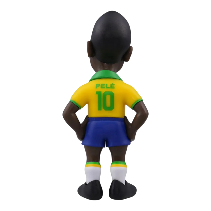 HypeSelection Minix Pelé collectible figure in Brazil yellow home kit with number 10 on back, 12cm tall PVC toy.