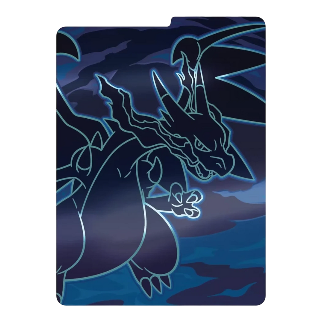 HypeSelection Phantasmal Flames Elite Trainer Box featuring a dark blue Charizard outline against a stormy night sky.