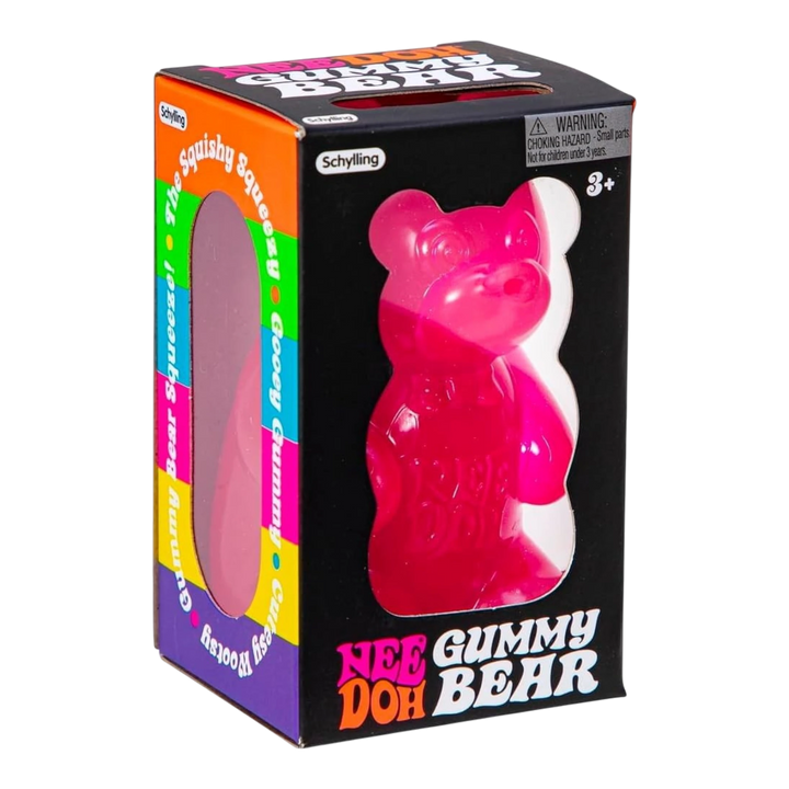 HypeSelection pink gummy bear sensory fidget toy with jelly-like filling, ideal for stress relief and tactile play.