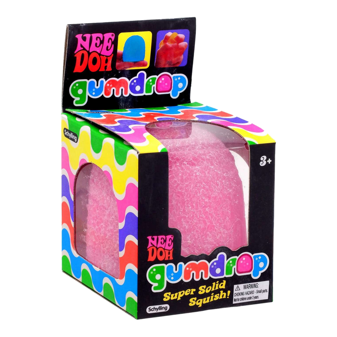 HypeSelection pink NeeDoh Gumdrop sensory squish toy in its colourful retail packaging