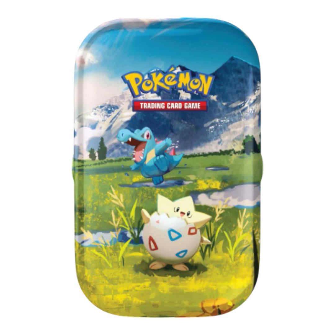 HypeSelection Pokemon Ascended Heroes Mini Tin featuring Togepi and Totodile artwork in a collectible metal case.