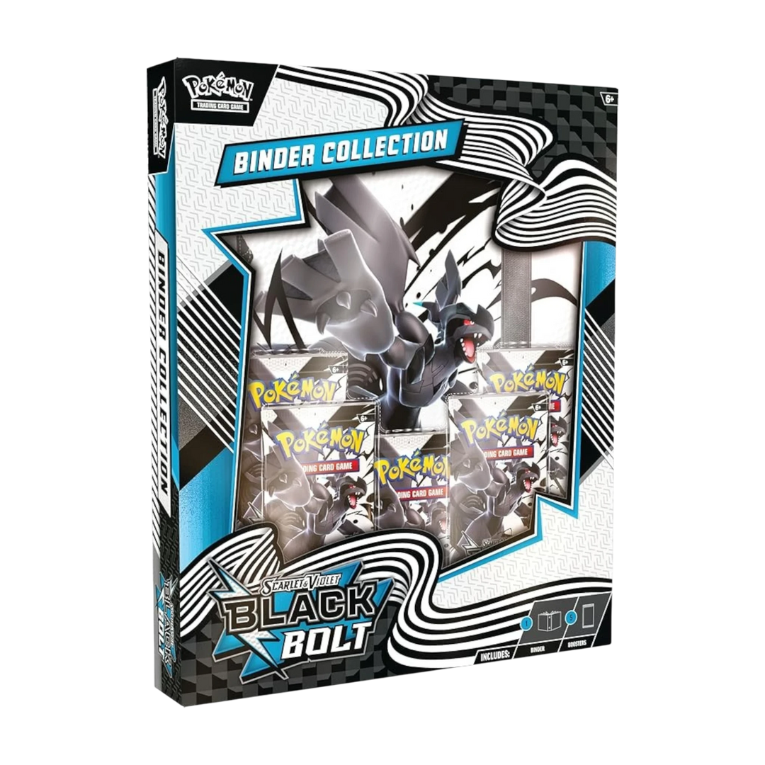 HypeSelection Pokémon Scarlet & Violet Black Bolt Binder Collection featuring Zekrom, includes binder and booster packs.