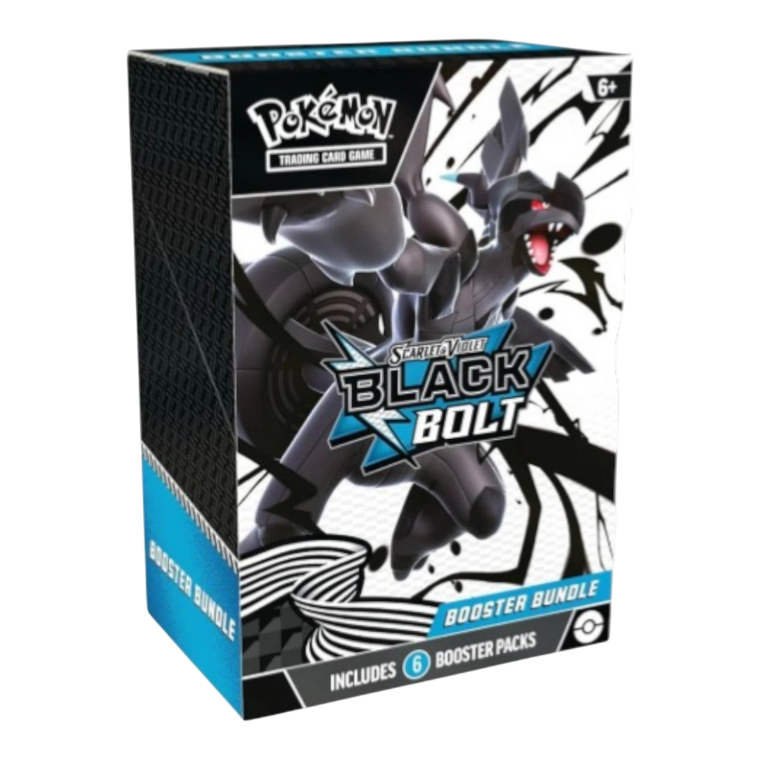 HypeSelection Pokémon TCG: Scarlet &amp; Violet – Black Bolt booster bundle featuring 6 packs with Zekrom artwork.