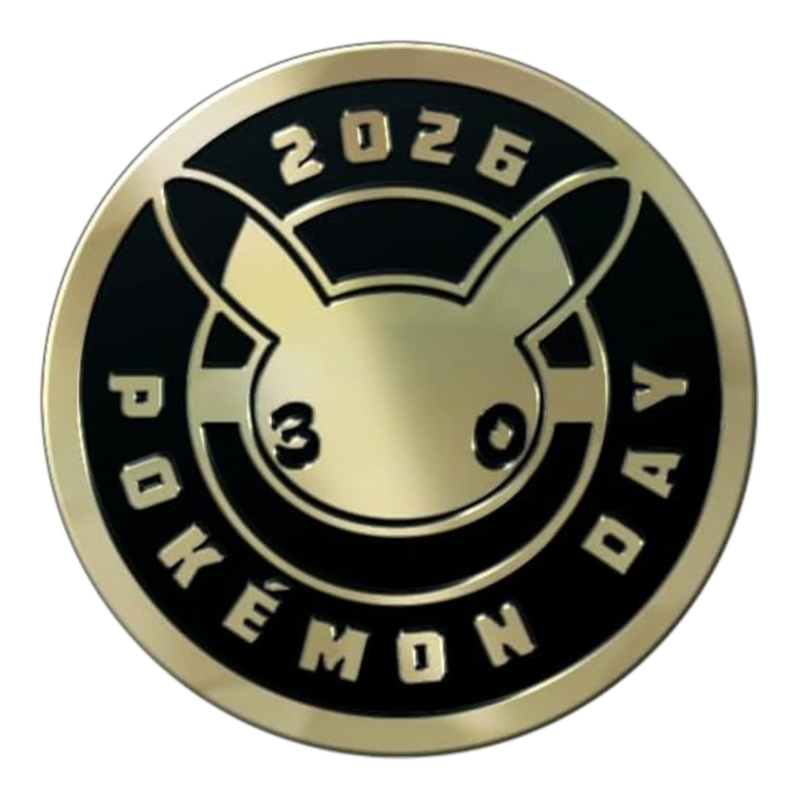HypeSelection metallic Pokémon Day 2026 30th anniversary commemorative coin with Pikachu silhouette design