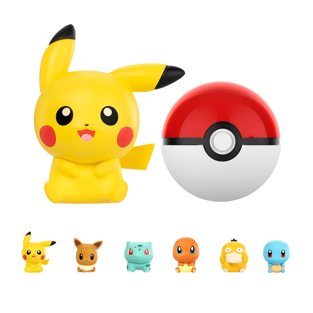 HypeSelection Pokemon Palmsize Wonders PVC figure with red and white Poke Ball display case