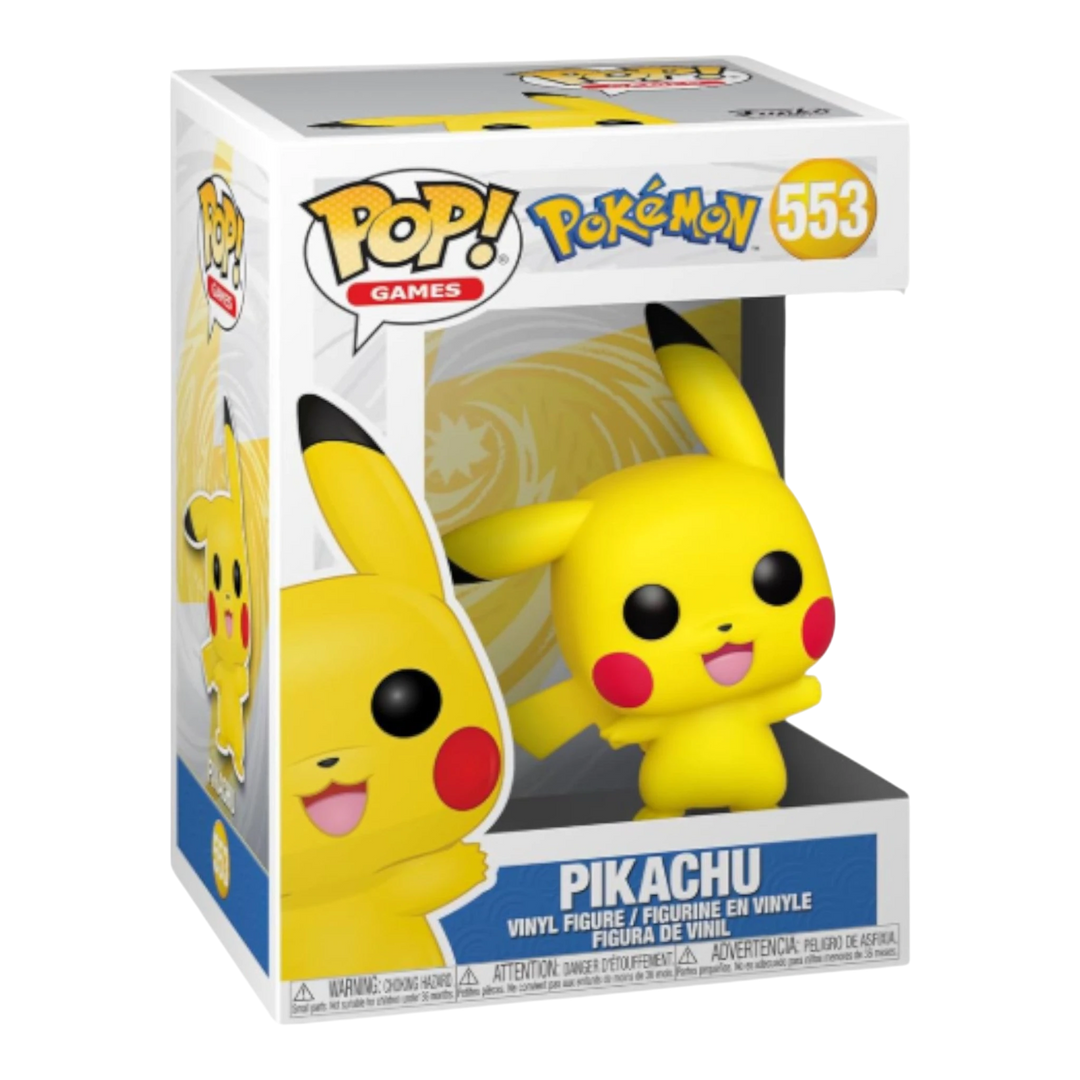 HypeSelection Funko Pop! Games Pokemon Pikachu vinyl figure, yellow with red cheeks, waving pose.