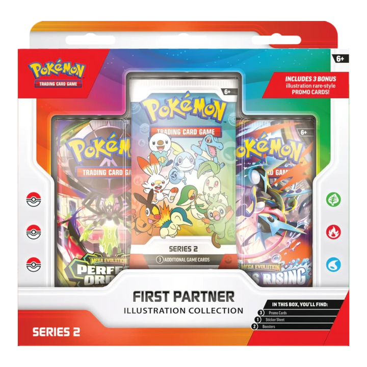 HypeSelection Pokémon TCG First Partner Illustration Collection Series 2 box featuring starter Pokémon promo cards.