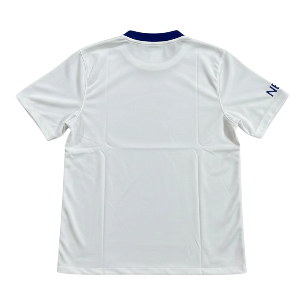 HypeSelection Paris Saint-Germain 2020-21 away jersey, white polyester with blue collar and sleeve detail.