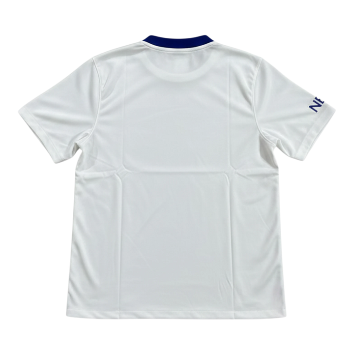 HypeSelection Paris Saint-Germain 2020-21 away jersey, white polyester with blue collar and sleeve detail.