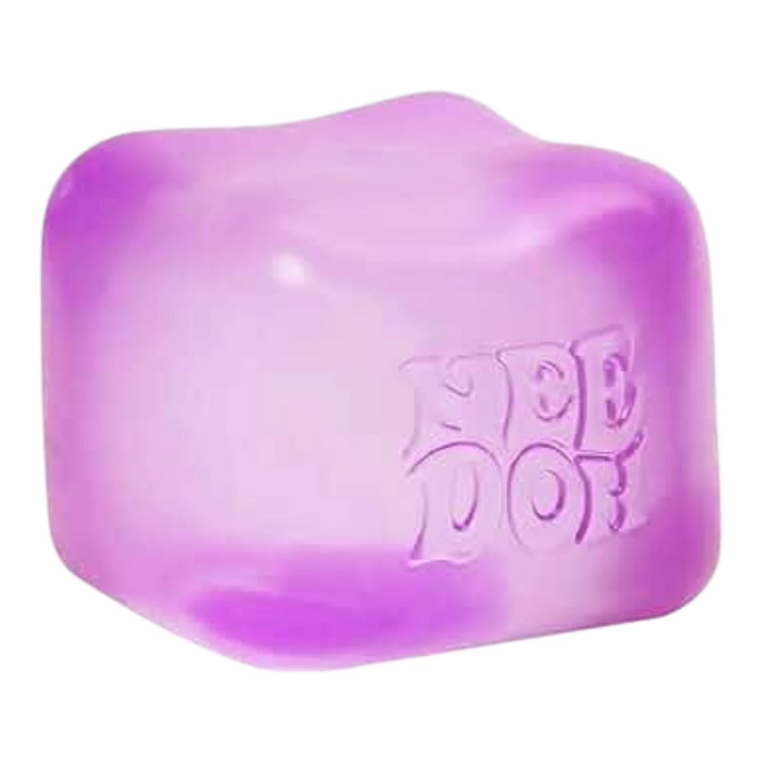 HypeSelection NeeDoh Nice Cube squishy fidget toy in translucent purple, a stress-relief sensory toy.