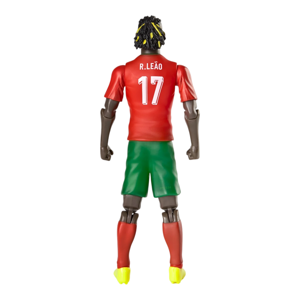 HypeSelection Banbo Toys Sockers Rafael Leão 20cm action figure in Portugal home kit, back view with number 17.