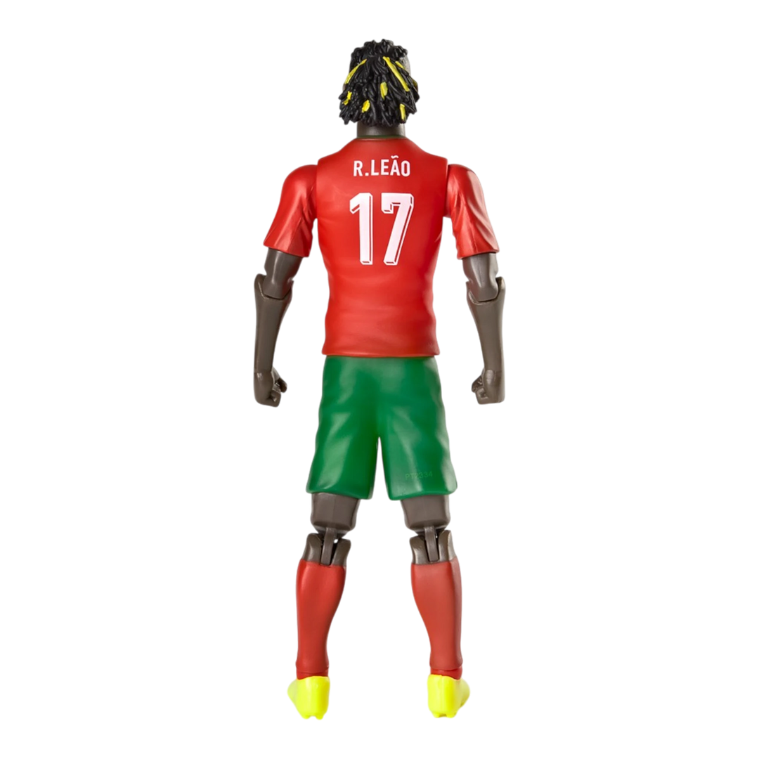 HypeSelection Banbo Toys Sockers Rafael Leão 20cm action figure in Portugal home kit, back view with number 17.