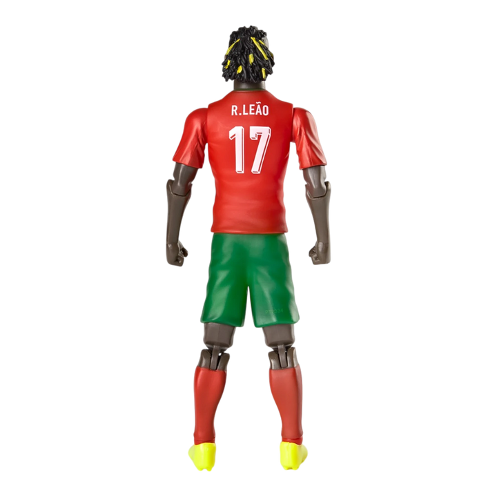 HypeSelection Banbo Toys Sockers Rafael Leão 20cm action figure in Portugal home kit, back view with number 17.