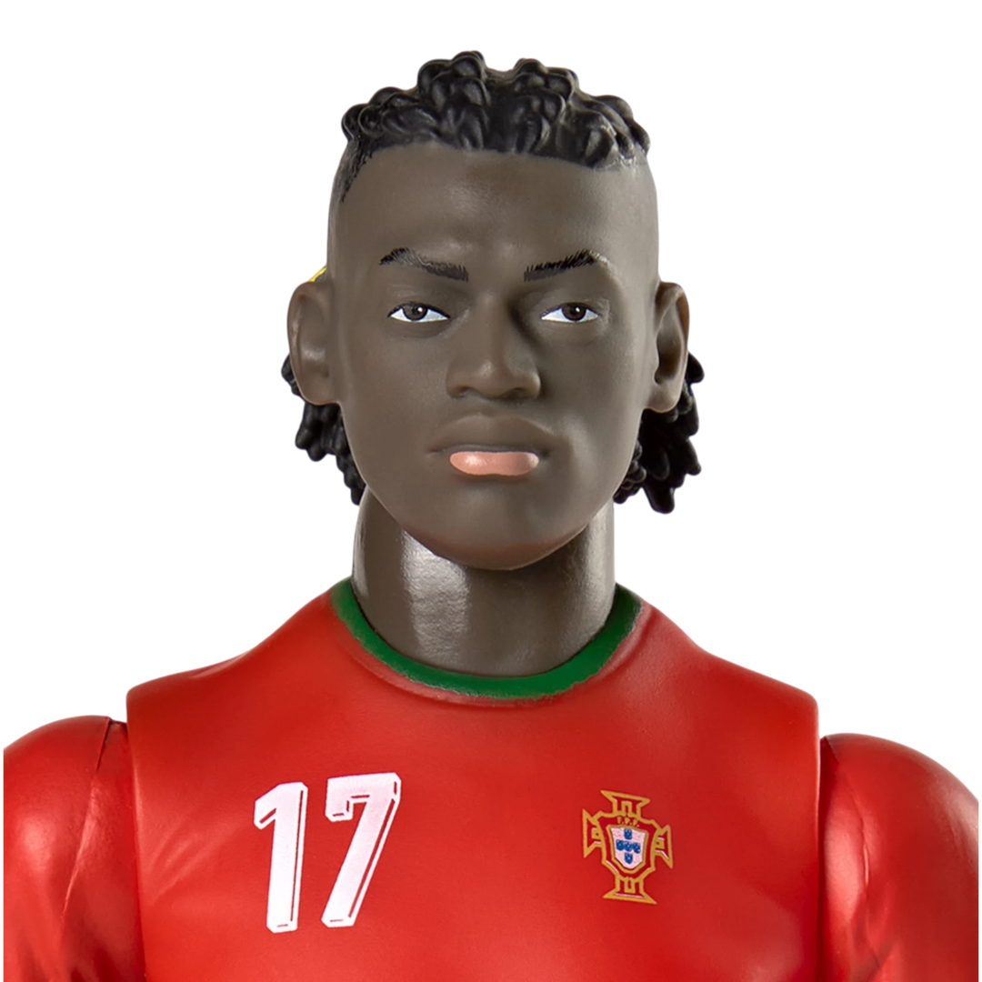 HypeSelection Banbo Toys Sockers Rafael Leão 20cm action figure in Portugal red kit with number 17 and FPF crest.