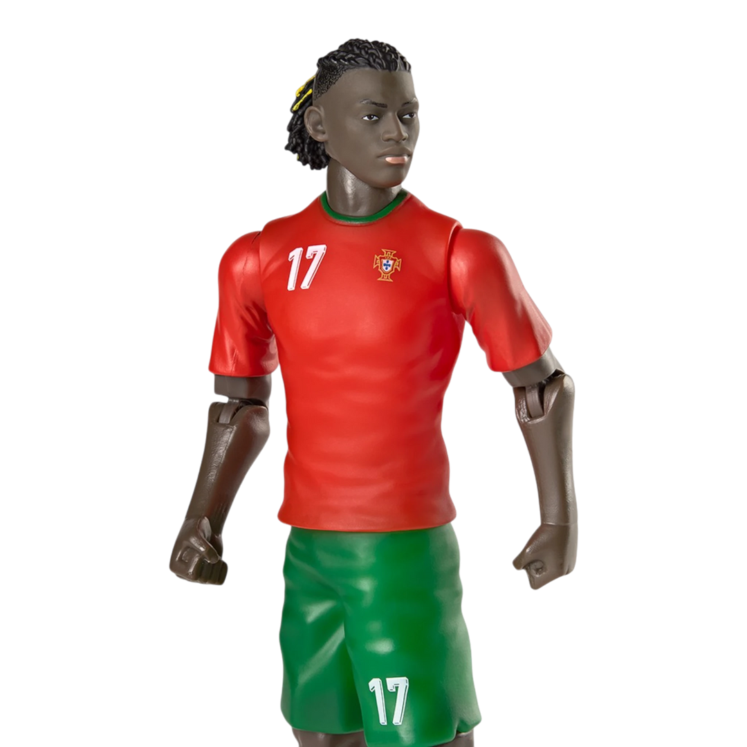HypeSelection Banbo Toys Sockers Rafael Leão 20cm articulated action figure in Portugal red and green home kit.