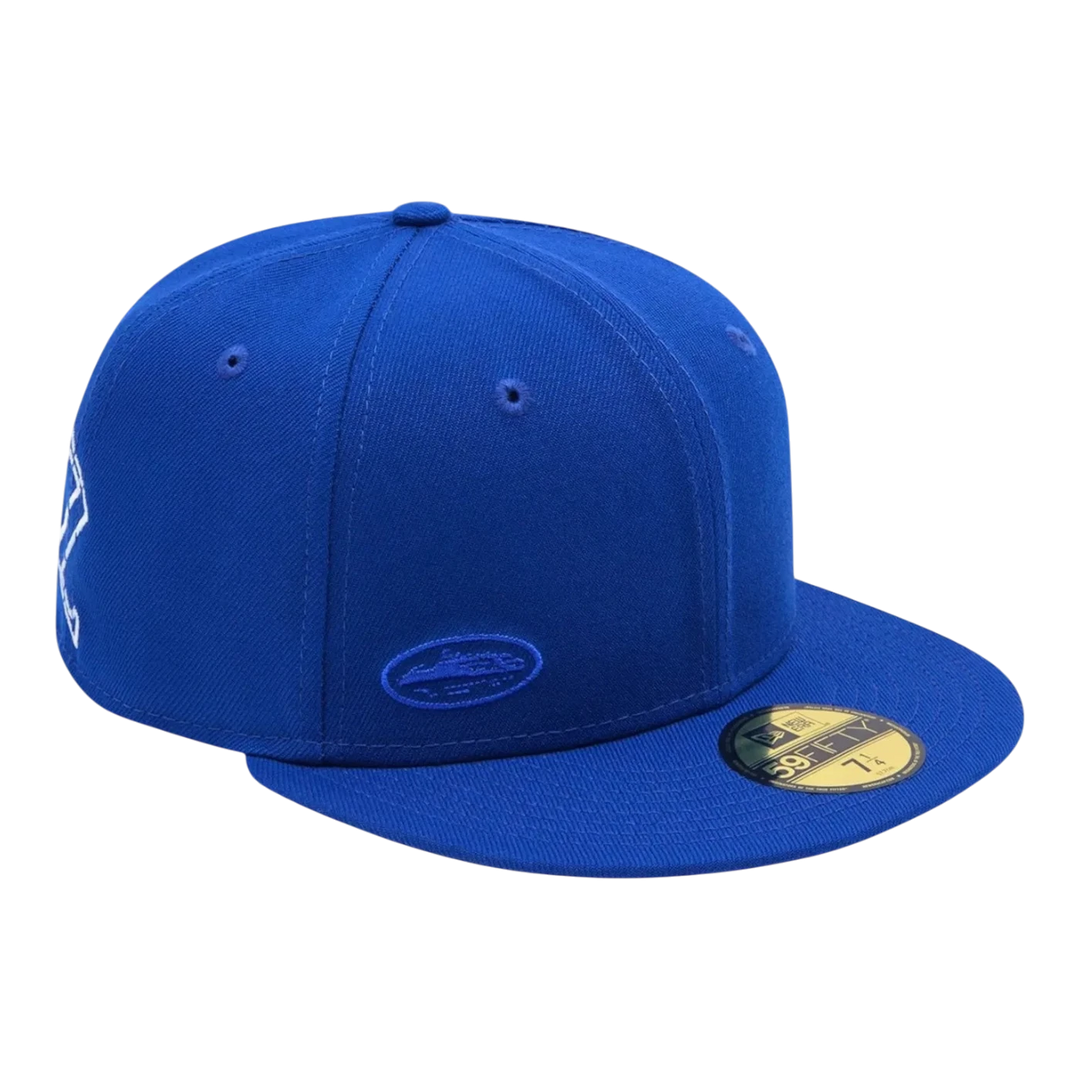 HypeSelection royal blue cotton baseball cap with embroidered logo detail and flat brim.