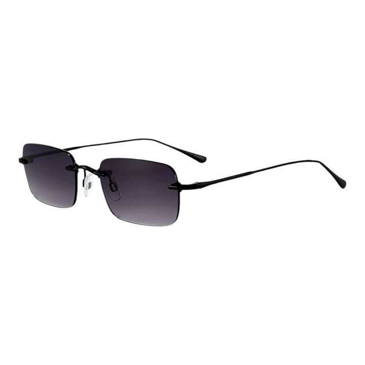 HypeSelection Ryoko AeroFrameless sunglasses in ShadowBlack with a rectangular lens and slim silver-tone hardware.