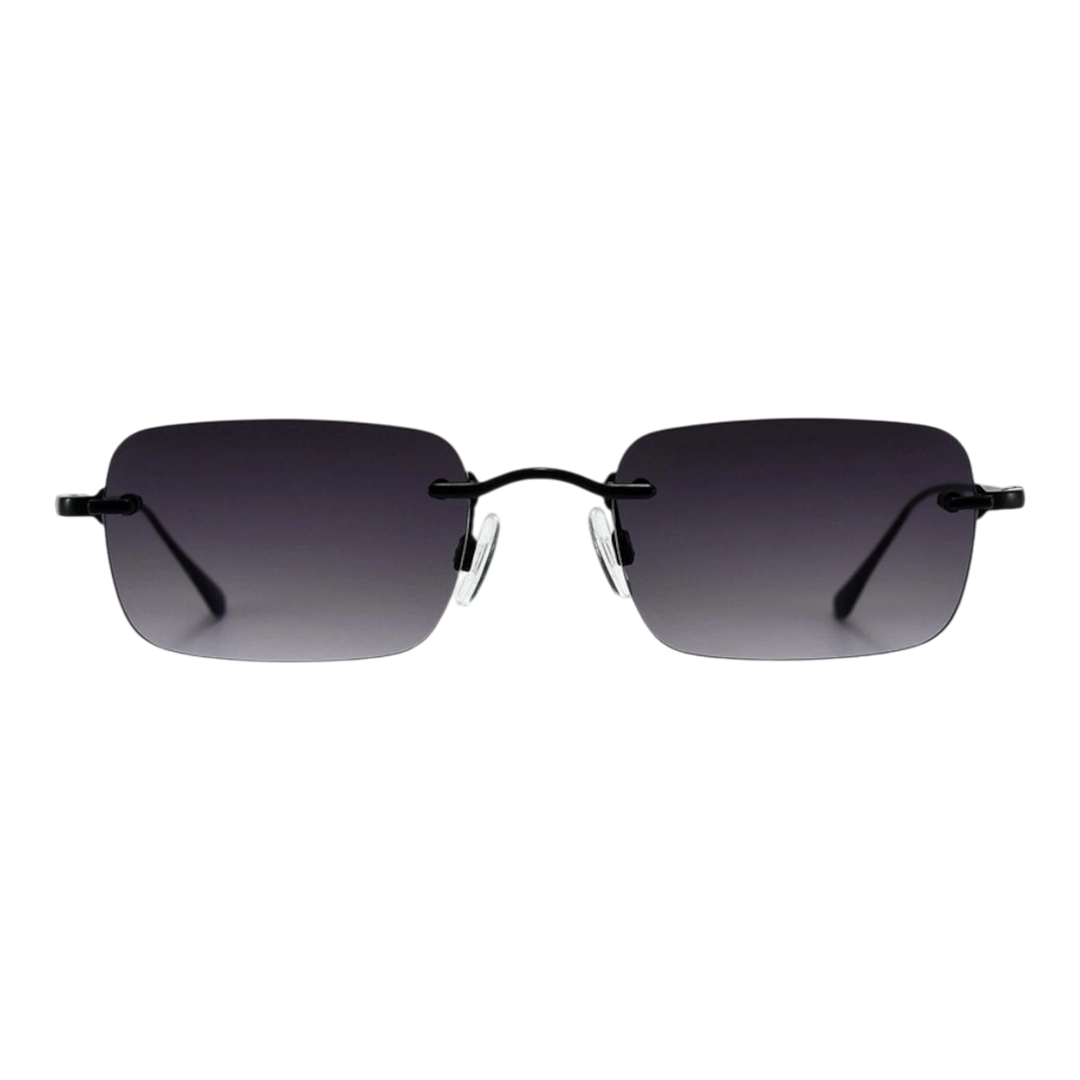 HypeSelection Ryoko AeroFrameless sunglasses in ShadowBlack with a rectangular lens and slim silver-tone hardware.