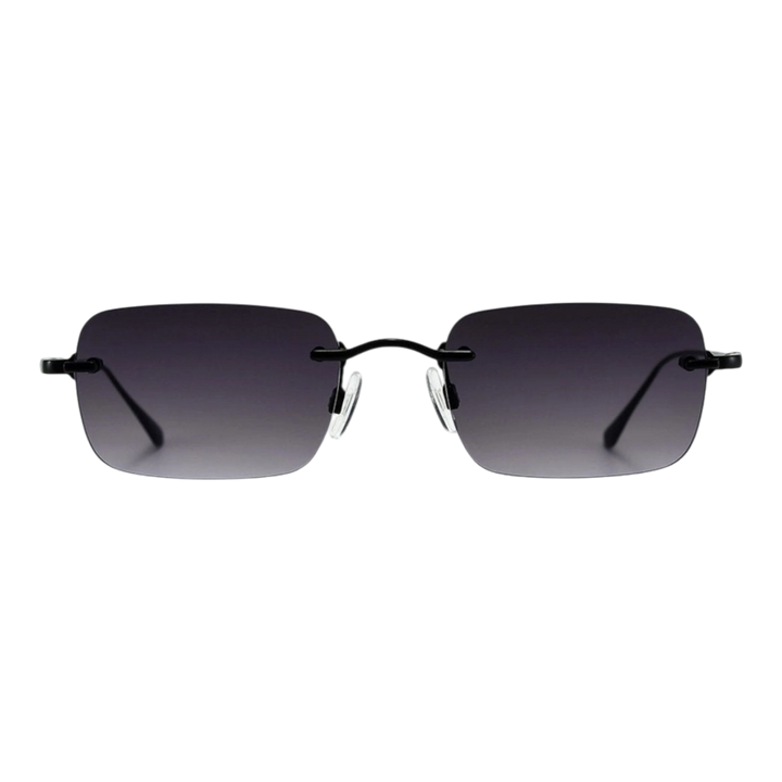 HypeSelection Ryoko AeroFrameless sunglasses in ShadowBlack with a rectangular lens and slim silver-tone hardware.