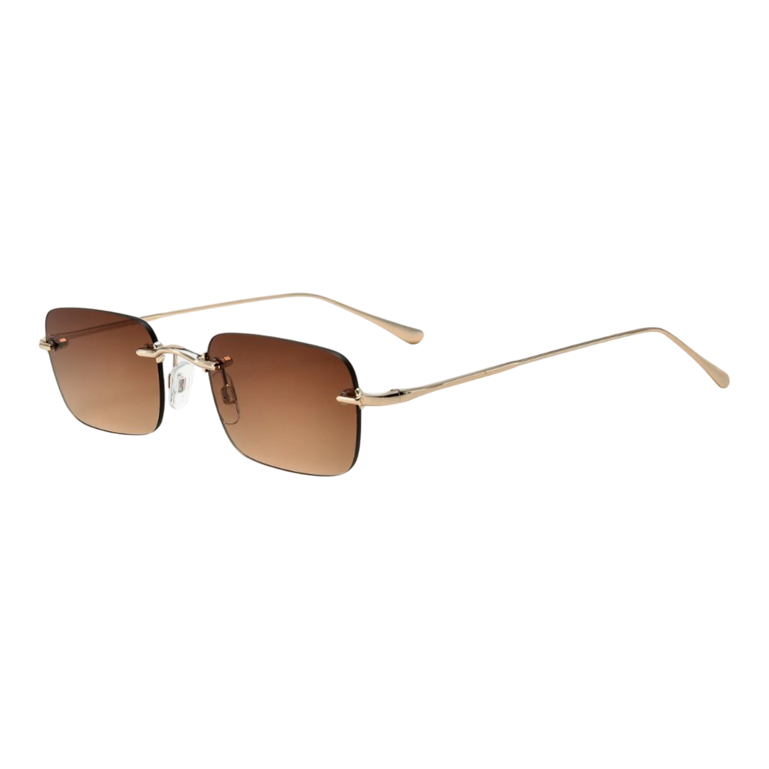 HypeSelection Ryoko AeroFrameless sunglasses in BronzeGold with a minimal rectangular lens and slim metal temples.