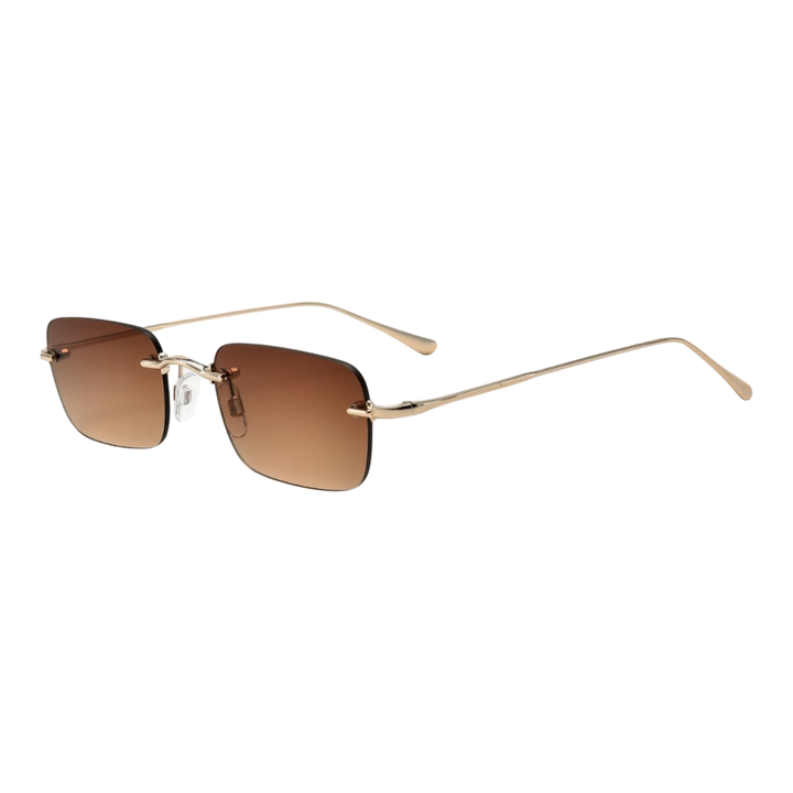 HypeSelection Ryoko AeroFrameless sunglasses in BronzeGold with a minimal rectangular lens and slim metal temples.