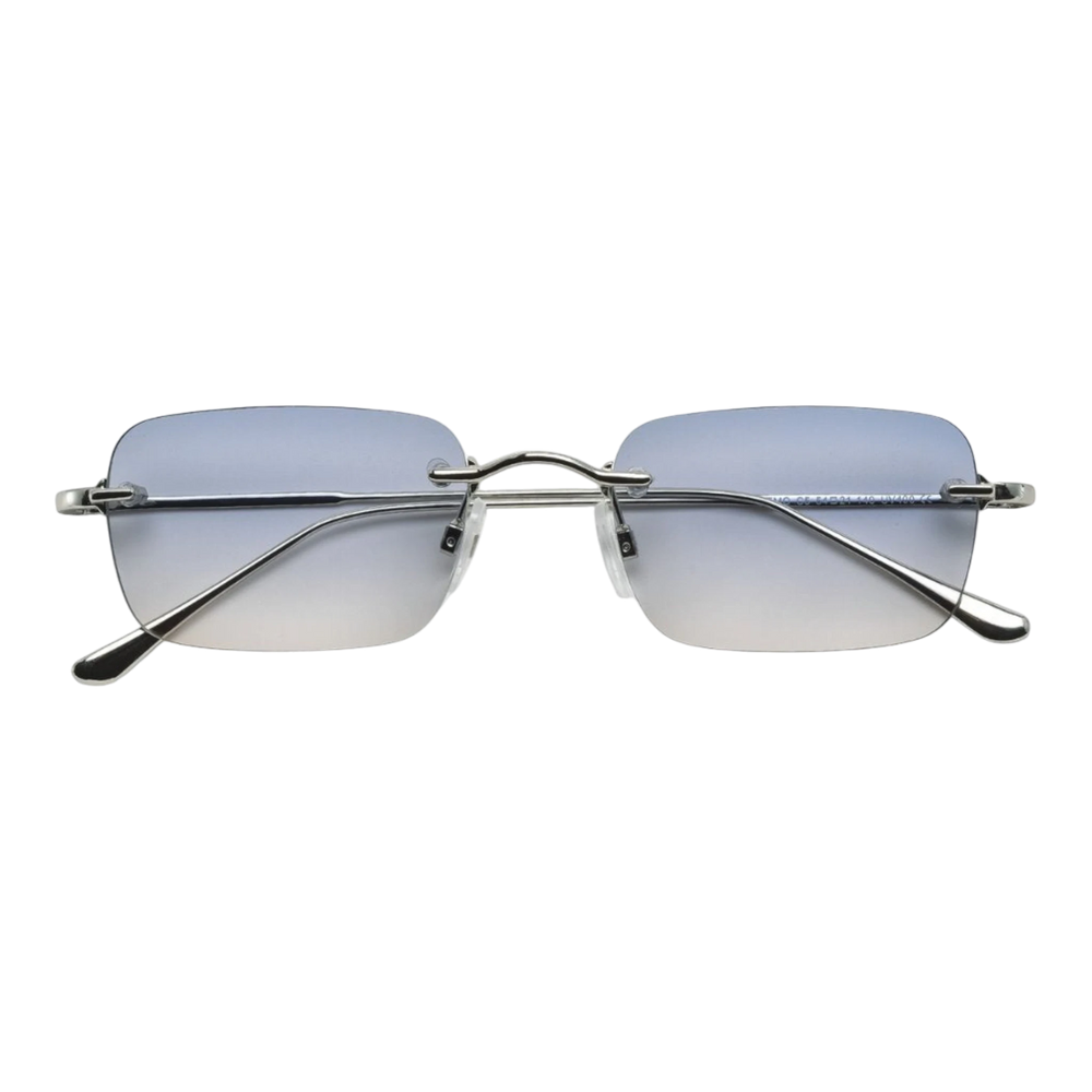 HypeSelection Ryoko AeroFrameless glasses in SilverMist with a rectangular lens and slim silver metal hardware.