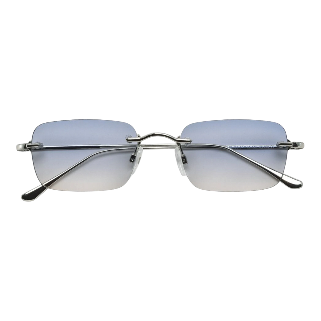 HypeSelection Ryoko AeroFrameless glasses in SilverMist with a rectangular lens and slim silver metal hardware.