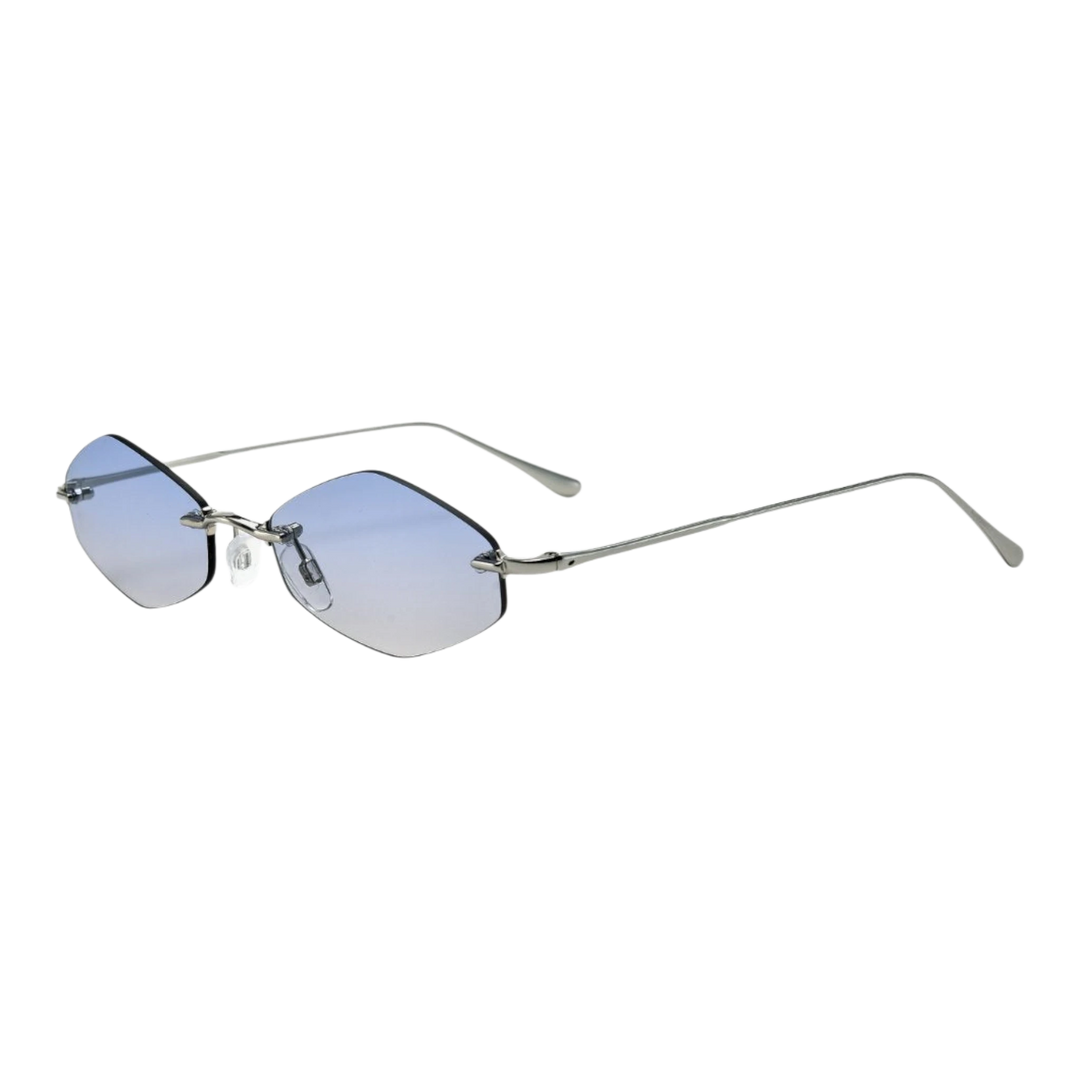 HypeSelection Ryoko HaloMuse glasses in ArcticMist with a frosted pale metal frame and wide 55mm lens profile.